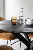 Dining table Shape round black + ML 749695 Chair Bouton Ochre_Detail