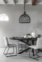 BT 611383 Dining table Shape oval Black + ML 748612 Chair Cloud + ML 521865 Haning lamp Las Salinas large_Sfeer