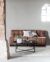 HI 301193 Coffee table Pluto large black + ML 751635 Loveseat Waves_Sfeer