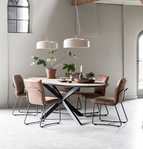 TI 601384 Dining table Shape oval + RI 200014 Side chair Delaware_Sfeer 2