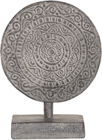 ML 980007 Decorative Circle on stand Old White set of 2