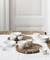 ML Houten schalen wit gemarmerd