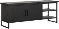 TV stand Beam No.2 small, 2 doors, 2 open racks BLACK