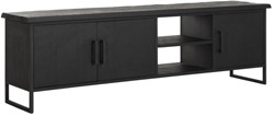 TV stand Beam No.2 medium, 3 doors, 2 open racks BLACK