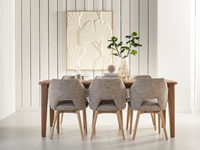 BL 741523 Bliss dining table - ML 749016 blossom polaris brown- ML 426528 Wall panel Japanese Ginko leaf_sfeer1