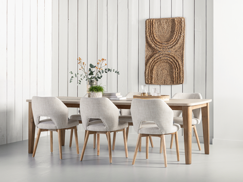 BM 752525 Bliss mortex dining table - ML 749015 Blossom chair natural ML 890929 wall panel Puerto Rico_sfeer4