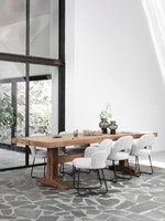 CL 582755 Borgo dining table-ML 749414 Vista arm chair Boucle light grey