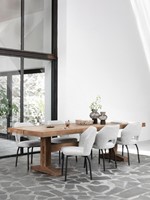 CL 582755 Borgo dining table-ML 749514 Bloom side chair Boucle light grey