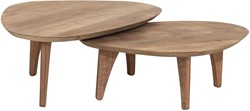 Coffee table Bliss pebble TEAK, set of 2