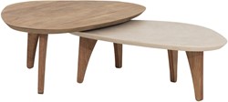 Coffee table Bliss Mortex pebble TEAK/MORTEX, set of 2