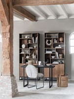 CS 605009 Bookrack Cosmo + BT 438752 Writing desk Beam black + ML 749693 Side chair Bouton_Sfeer 2