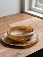ML 426712 Michelangelo tray brown/white - ML 426712 Rafael bowl small brown/white_sfeer