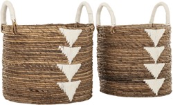 Basket Lima white, set of 2
