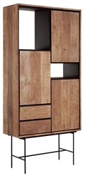 Bookcase Metropole high, 3 doors, 2 drawers, 2 open racks