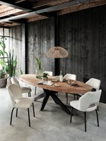 MA 940457 Dining table Darwin oval + ML 749515 Side chair Bloom + ML 890804 Pendant lamp Cala Salada_Sfeer 1
